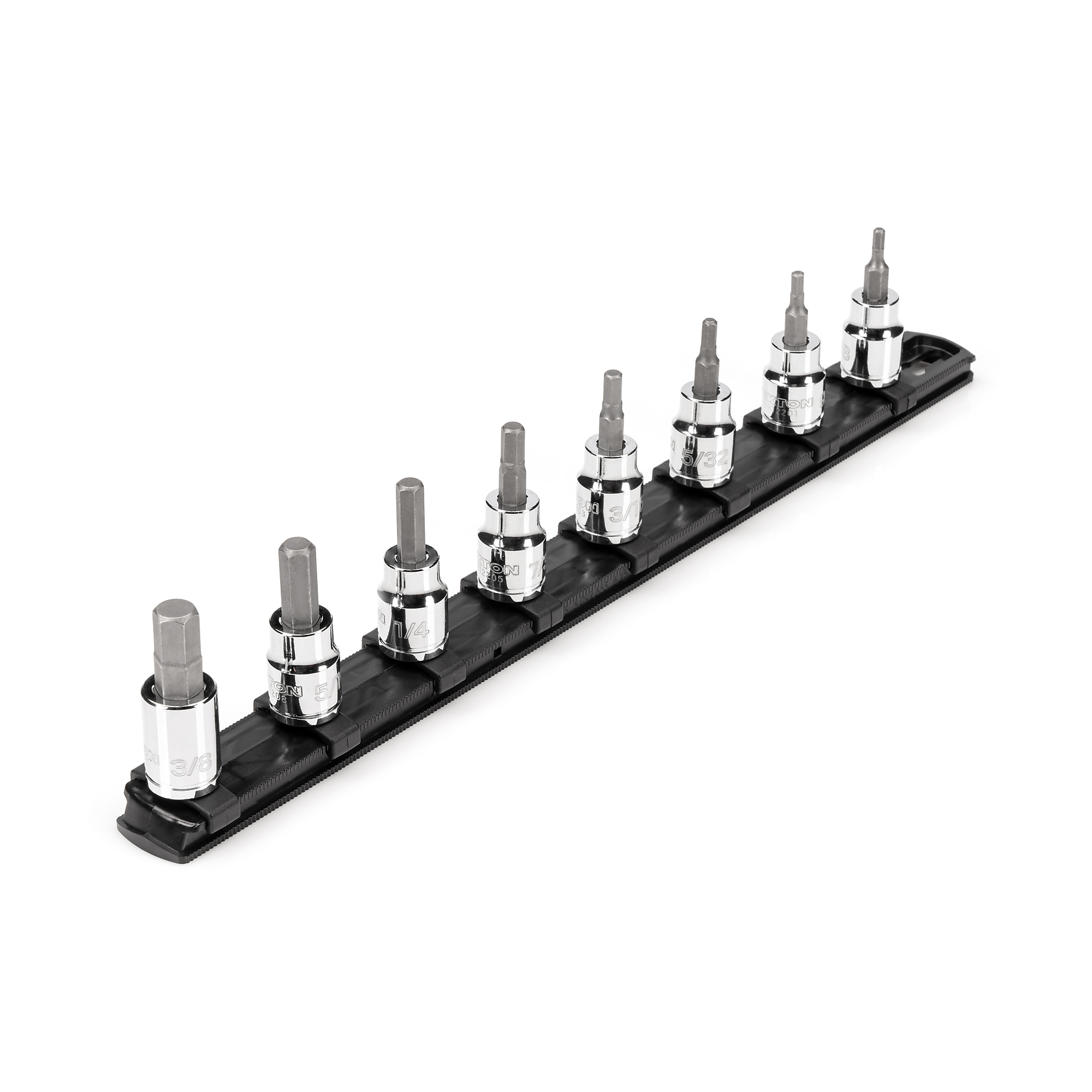 TEKTON 3/8 in Drive Hex Bit Socket Set with Rail, 8-Piece (1/8 - 3/8 in.) | SHB91106